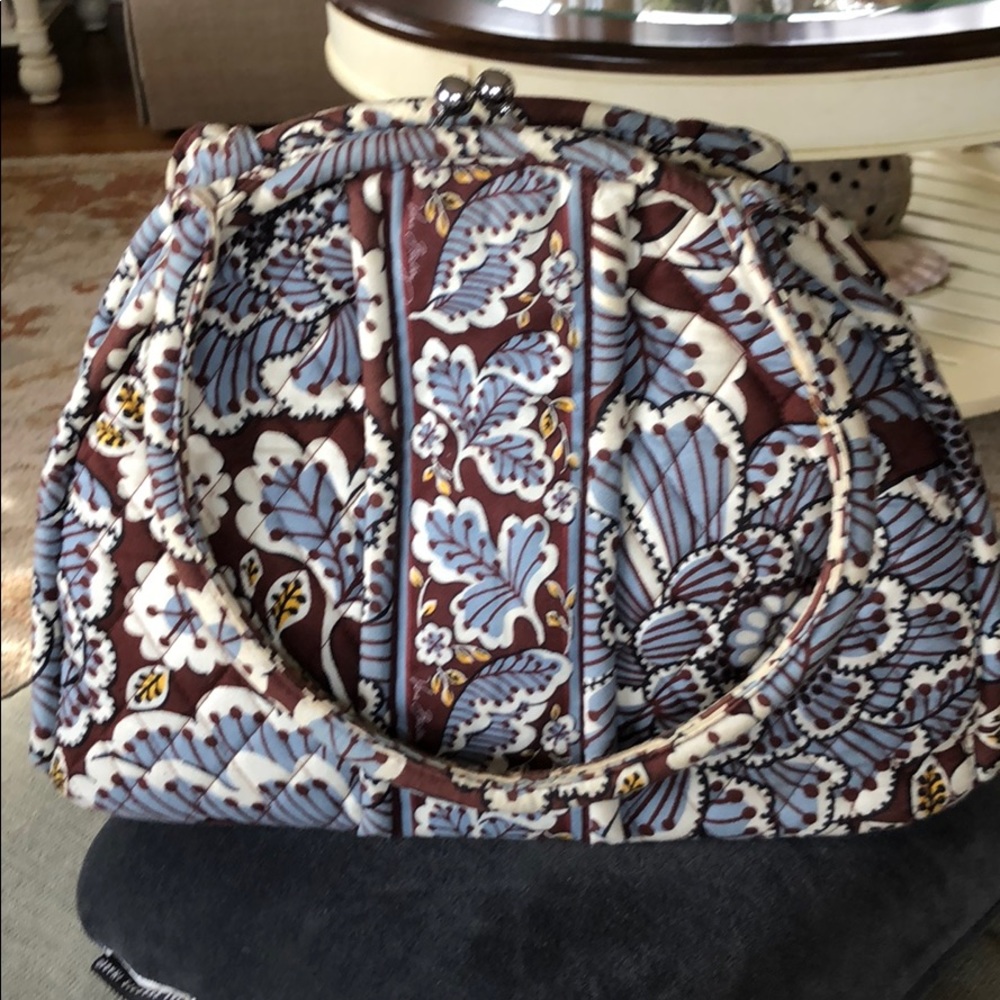 Vera Bradley Pocketbook, brown, ivory & gray
